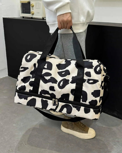 Bolsa de viaje de tela Oxford con estampado de leopardo