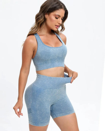 Scoop Neck Wide Strap Top and Shorts Active Set - ShopEasier