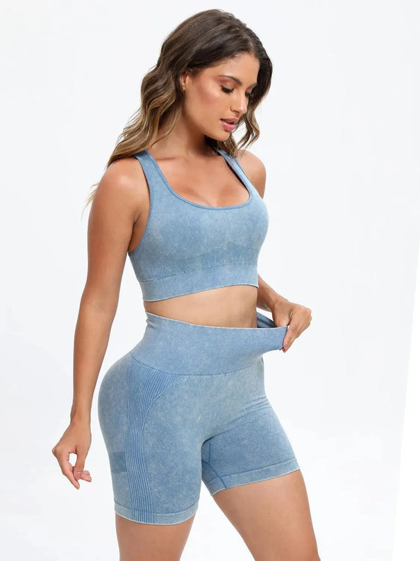 Scoop Neck Wide Strap Top and Shorts Active Set - ShopEasier