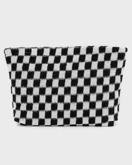 Zenana Checkered Makeup Clutch Bag