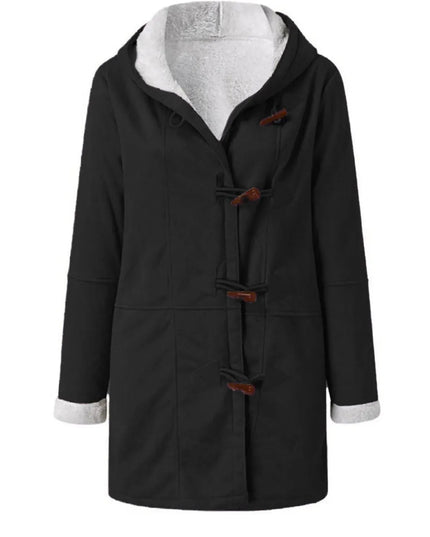 Hooded Toggle Jacket with Pockets and Long Sleeves