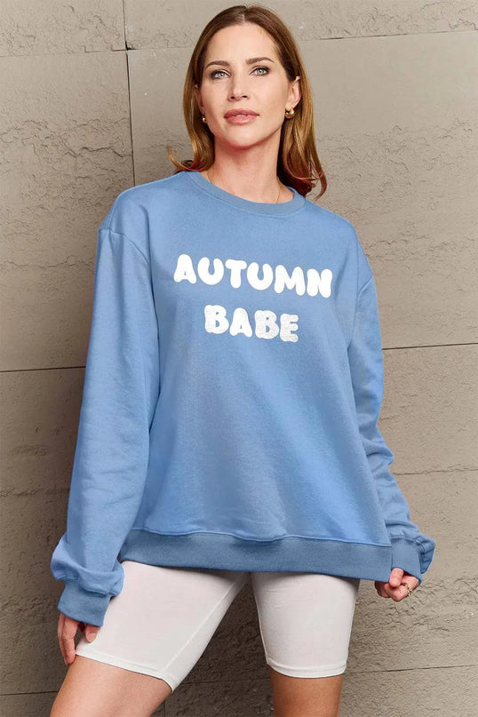 Simply Love Full Size AUTUMN BABE Graphic Sweatshirt - ShopEasier