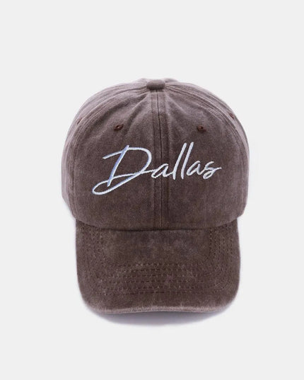 Zenana Washed DALLAS Embroidered Baseball Cap - ShopEasier