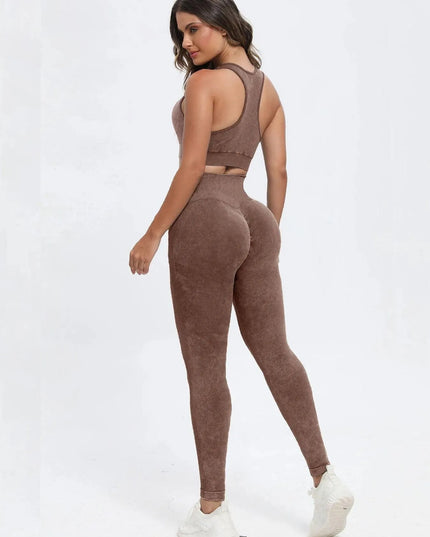 Scoop Neck Wide Strap Top and Pants Active Set - ShopEasier