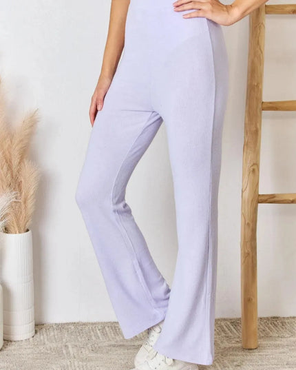 Ultra Soft High Waist Flare Knit Pants for Effortless Style