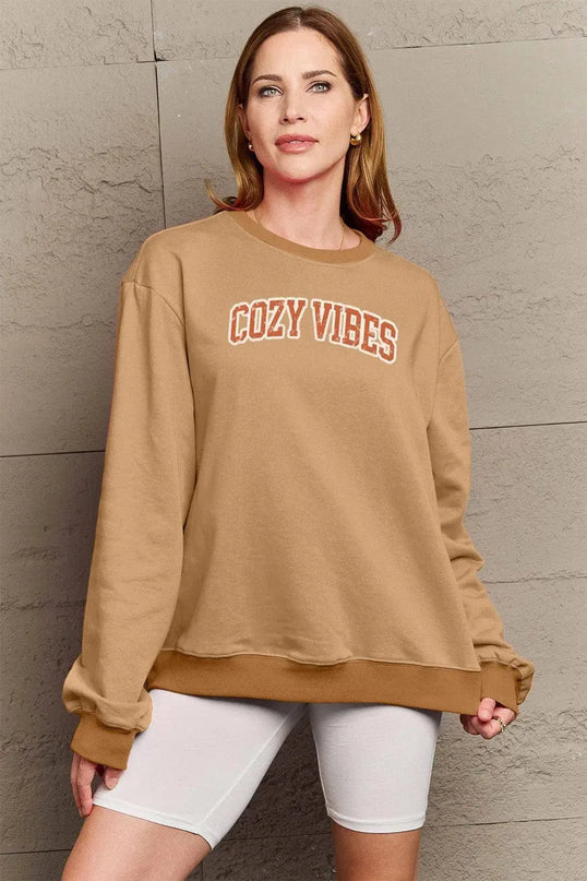 Cozy Vibes Graphic Sweatshirt - Simply Love Collection