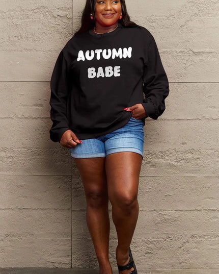 Simply Love Full Size AUTUMN BABE Graphic Sweatshirt - ShopEasier