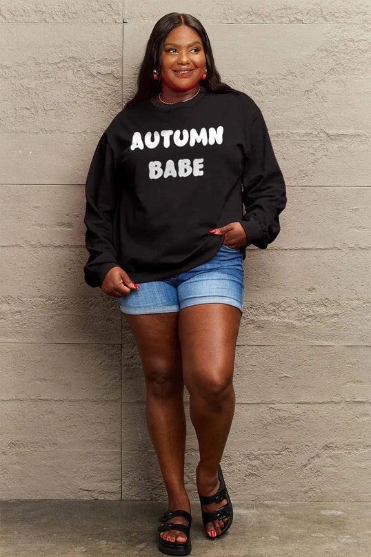 Simply Love Full Size AUTUMN BABE Graphic Sweatshirt - ShopEasier