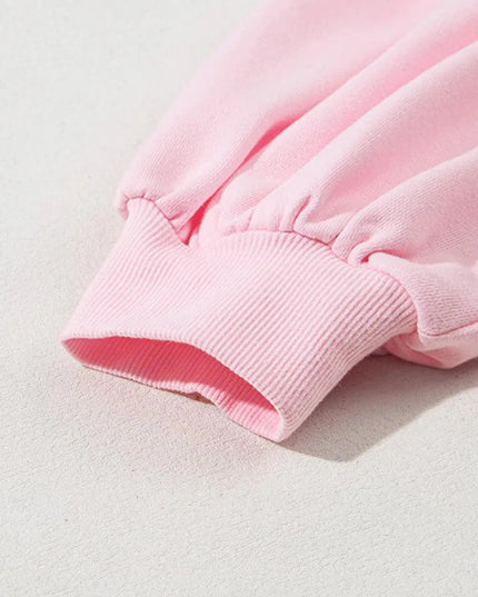 Bow Detail Opaque Long Sleeve Pullover Sweatshirt