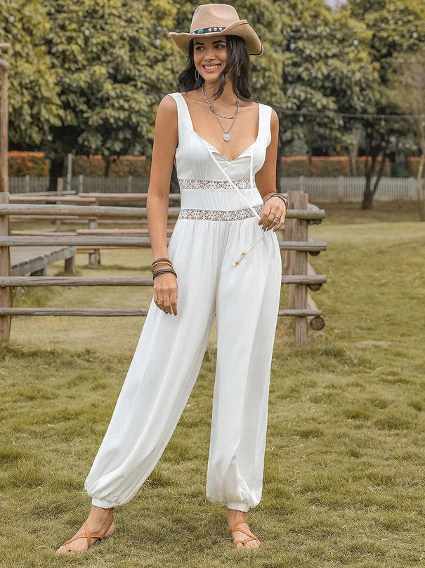 Backless Wide Strap Wide Leg Jumpsuit - ShopEasier