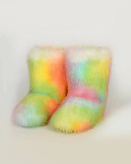 Cozy Fuzzy Flat Platform Boots