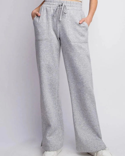 Chic Drawstring Straight Leg Slit Sweatpants for All Sizes