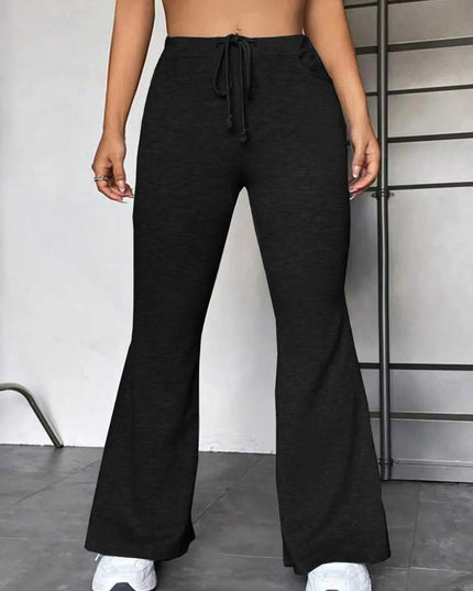 Comfortable Opaque Drawstring Pants with Functional Pockets