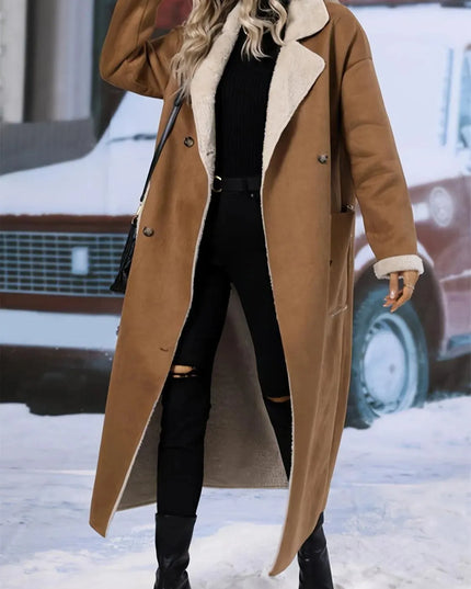 Oversized Sherpa Longline Coat with Drop Shoulders