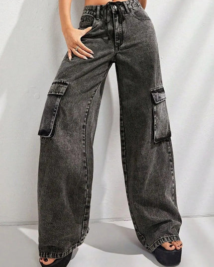 Wide Leg Jeans with Pockets - ShopEasier