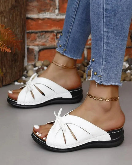 Chic Tied Open Toe Low Heel Sandals