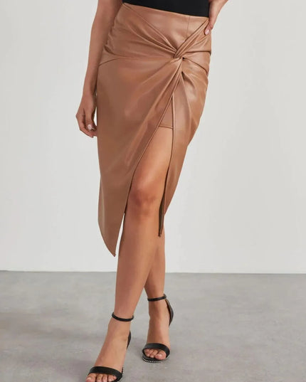 Twisted Slit High Rise Skirt