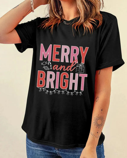 Festive Cheer Round Neck Short Sleeve Tee