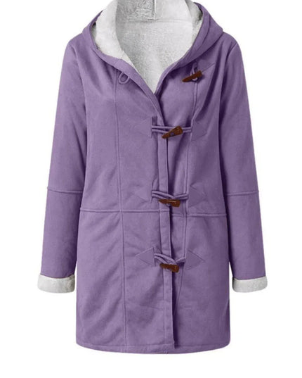 Hooded Toggle Jacket with Pockets and Long Sleeves