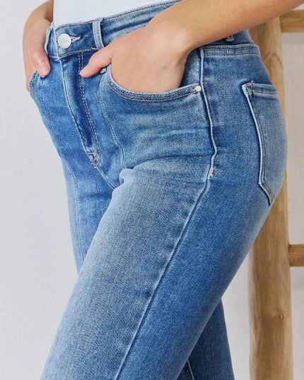 RISEN Full Size High Rise Ankle Flare Jeans - ShopEasier