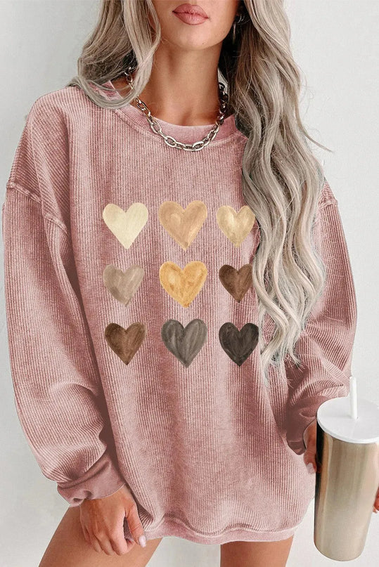 Heart Graphic Dropped Shoulder Sweatshirt