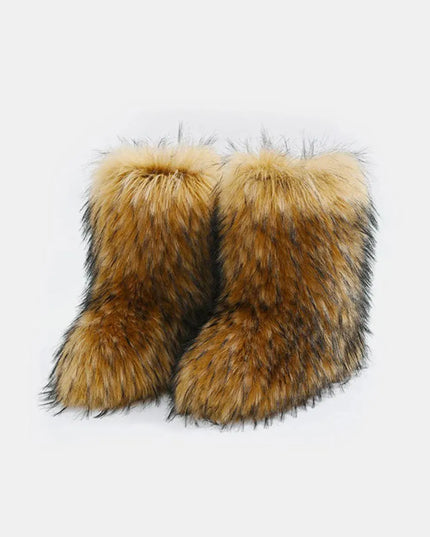 Cozy Fuzzy Flat Platform Boots