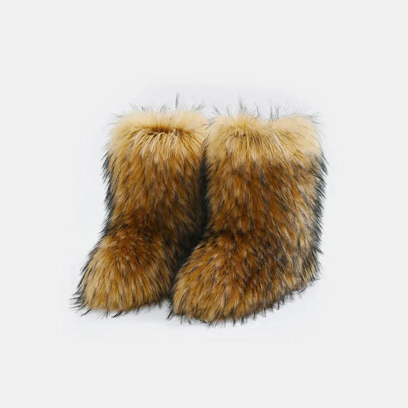 Cozy Fuzzy Flat Platform Boots