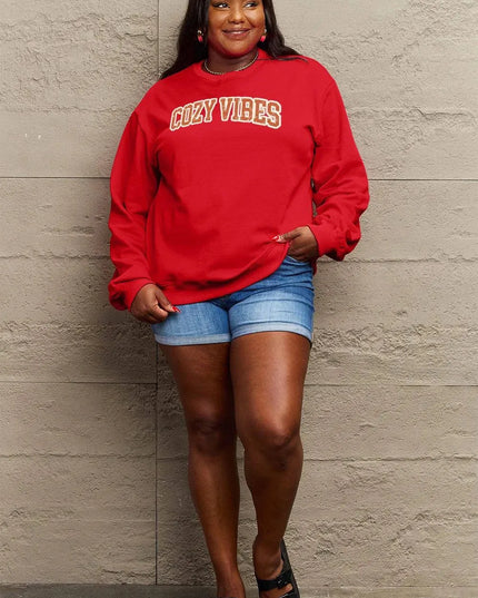 Cozy Vibes Graphic Sweatshirt - Simply Love Collection