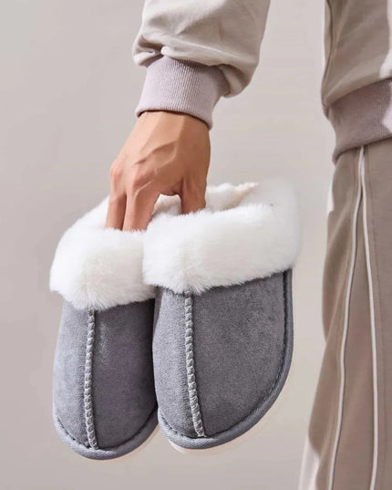 Cozy Faux Fur Round-Toe Slippers