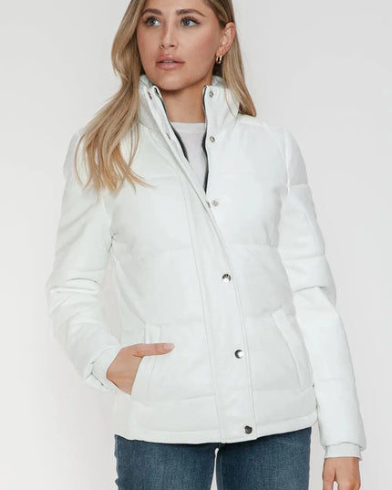 YMI Pocketed Zip Up Turtleneck Puffer Jacket - ShopEasier