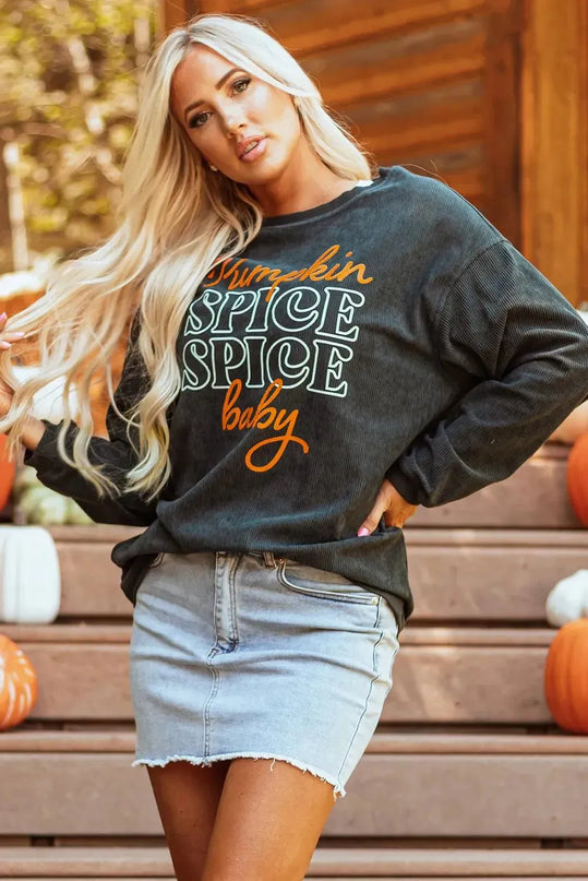 Graphic Letter Print Long Sleeve Pullover Sweatshirt