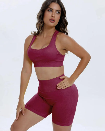 Scoop Neck Wide Strap Top and Shorts Active Set - ShopEasier