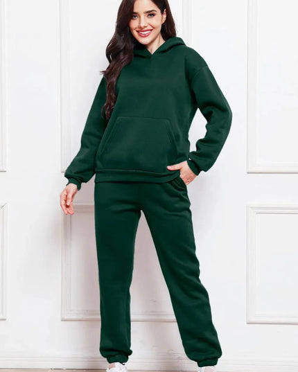 Casual Drop Shoulder Hoodie and Jogger Set