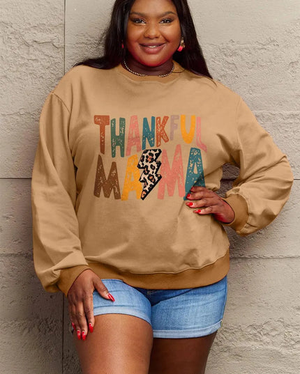 Simply Love Full Size Letter Graphic Long Sleeve Sweatshirt - ShopEasier