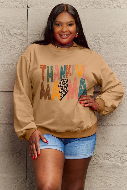 Simply Love Full Size Letter Graphic Long Sleeve Sweatshirt - ShopEasier