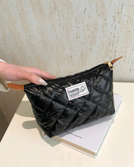 Solid Quilted Clutch with Zipper