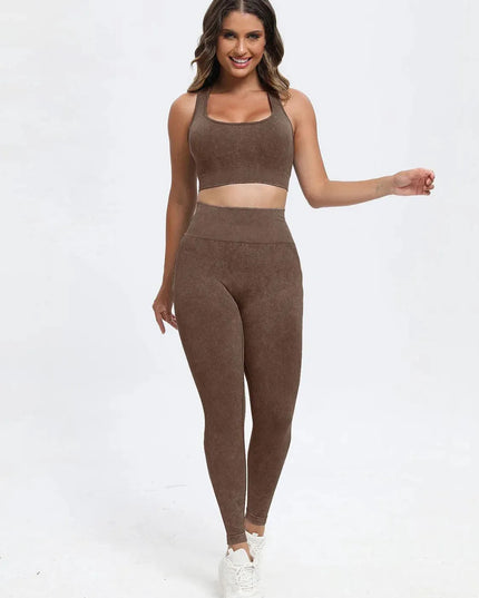 Scoop Neck Wide Strap Top and Pants Active Set - ShopEasier