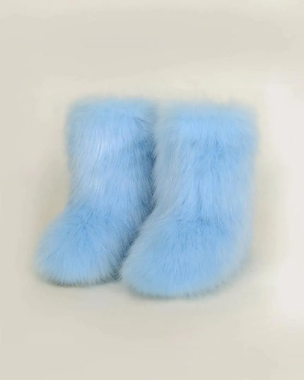 Cozy Fuzzy Flat Platform Boots