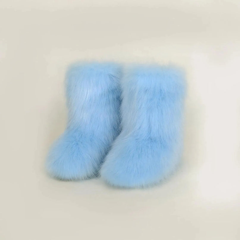 Cozy Fuzzy Flat Platform Boots