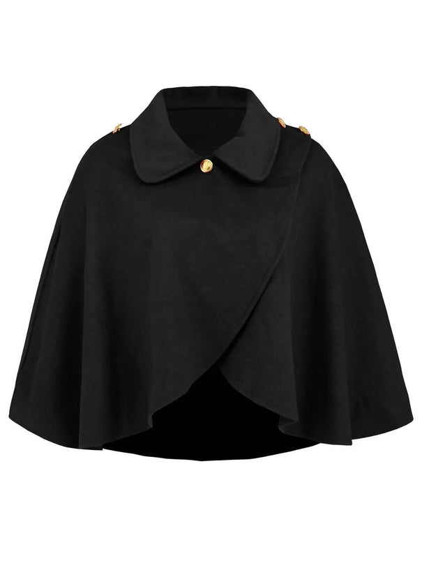 Collared Neck Cropped Cape - ShopEasier