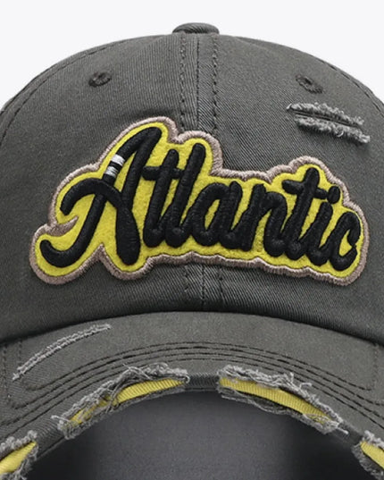 ATLANTIC Graphic Distressed Baseball Cap - ShopEasier