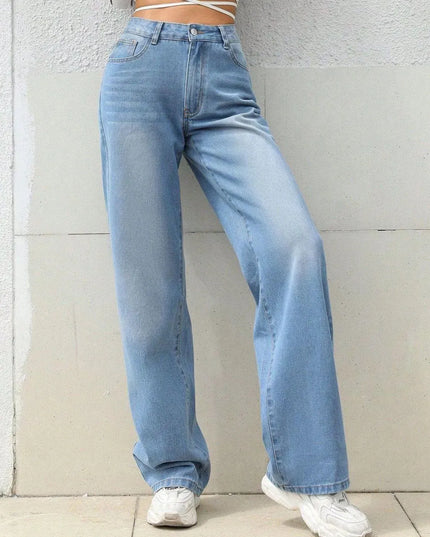 Mid Rise Wide Leg Jeans - ShopEasier