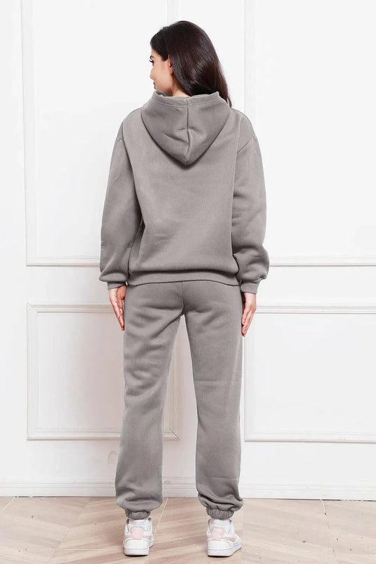 Casual Drop Shoulder Hoodie and Jogger Set