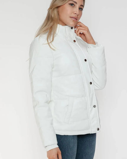 YMI Pocketed Zip Up Turtleneck Puffer Jacket - ShopEasier