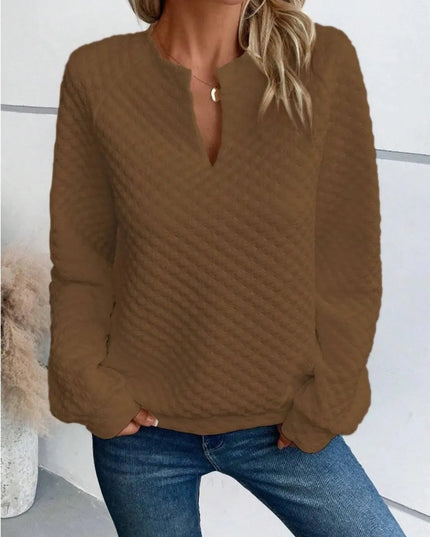 Notched Sleeve Basic Sweatshirt