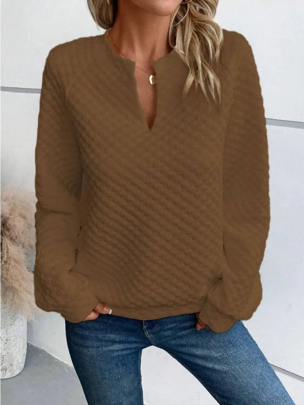 Notched Sleeve Basic Sweatshirt