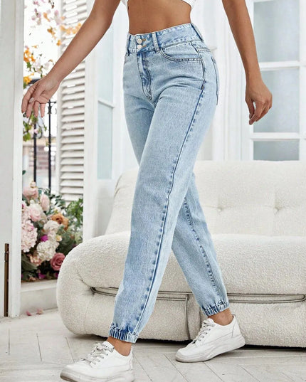 High Waist Jeans with Pockets - ShopEasier