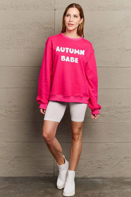 Simply Love Full Size AUTUMN BABE Graphic Sweatshirt - ShopEasier