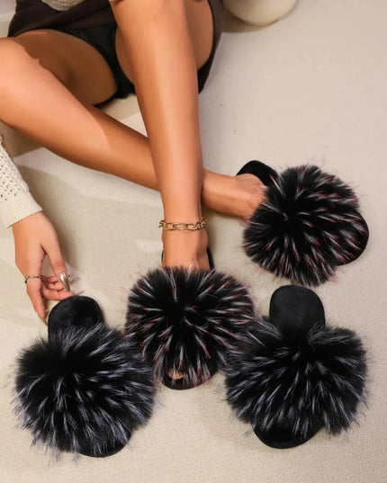 Cozy Open Toe Flat Slippers