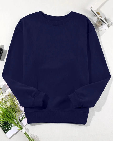 Classic Opaque Long Sleeve Crew Neck Sweatshirt